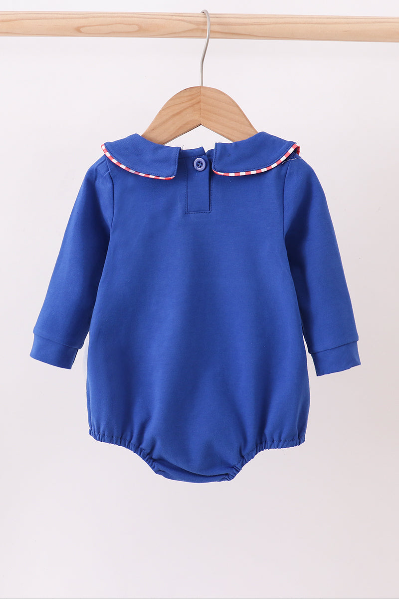 Superhero Smocked Baby Bubble Romper – Blue & Red