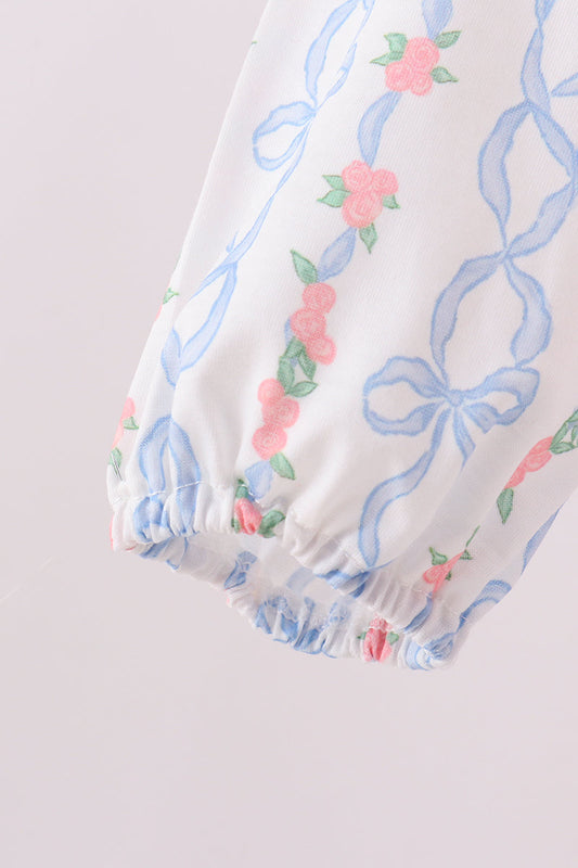 Peach Bow Tunic & Legging Set for Girls