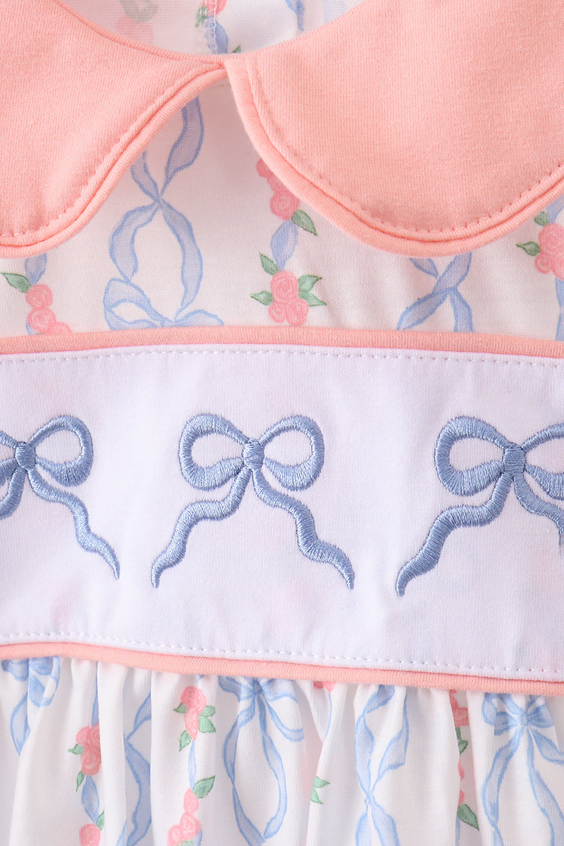 Peach Bow Tunic & Legging Set for Girls