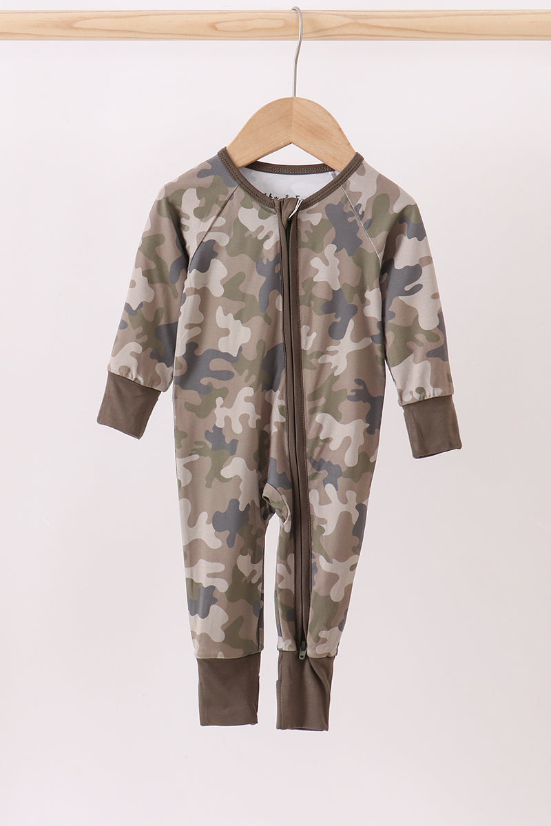 Baby Camo Zip Front Romper