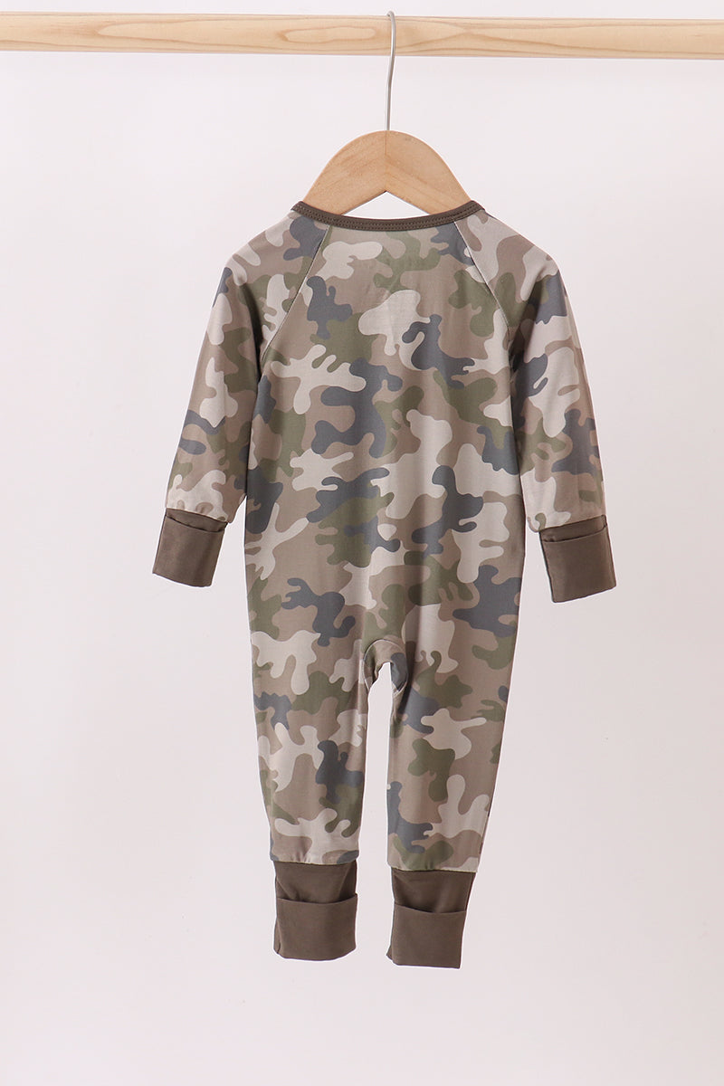 Baby Camo Zip Front Romper