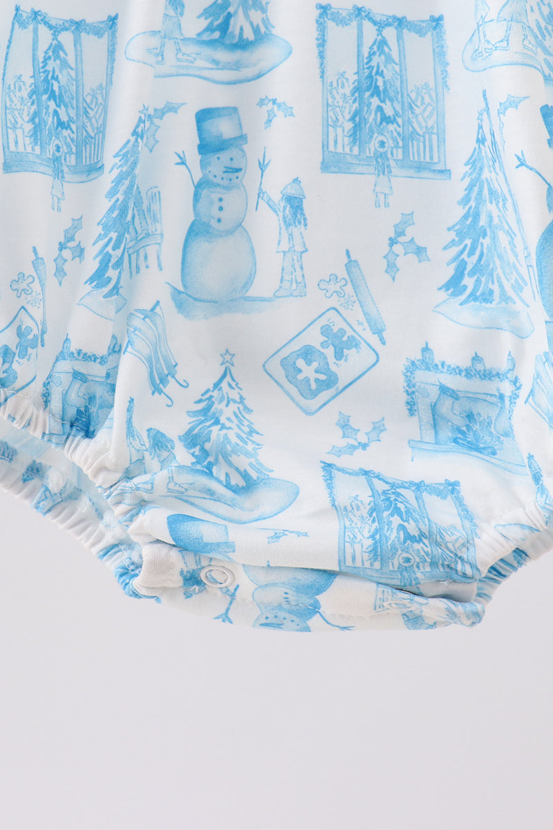 Snowman Smocked Bubble - Holiday Baby
