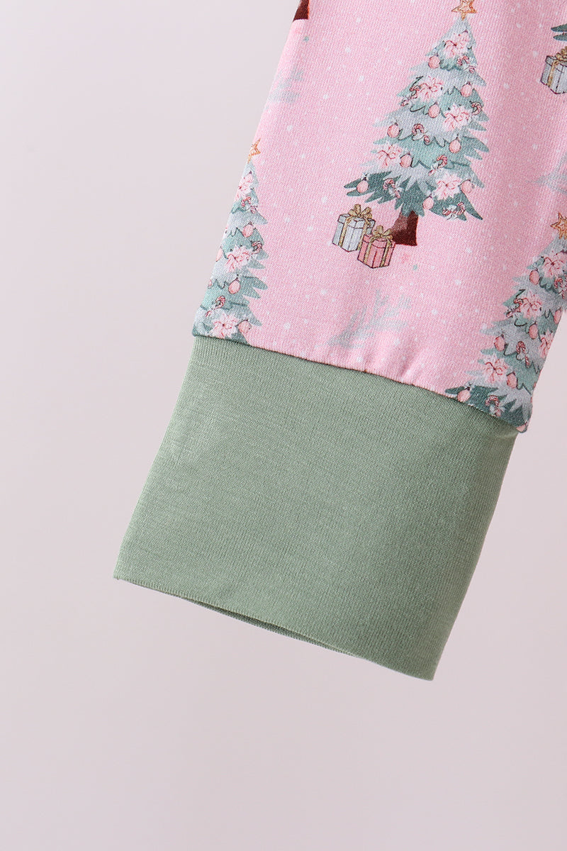 Pink Christmas Tree Bamboo PJ Set