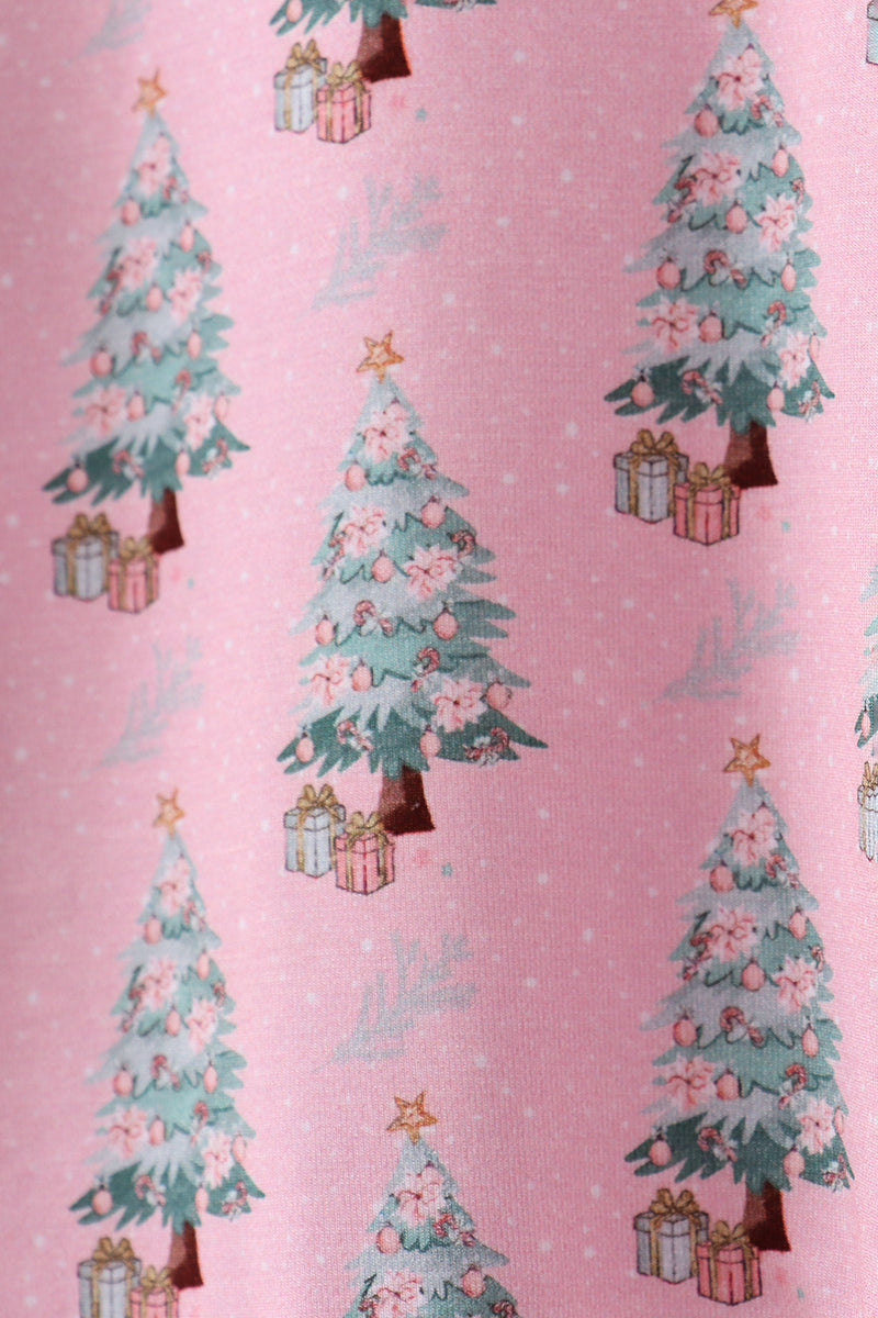 Pink Christmas Tree Bamboo PJ Set