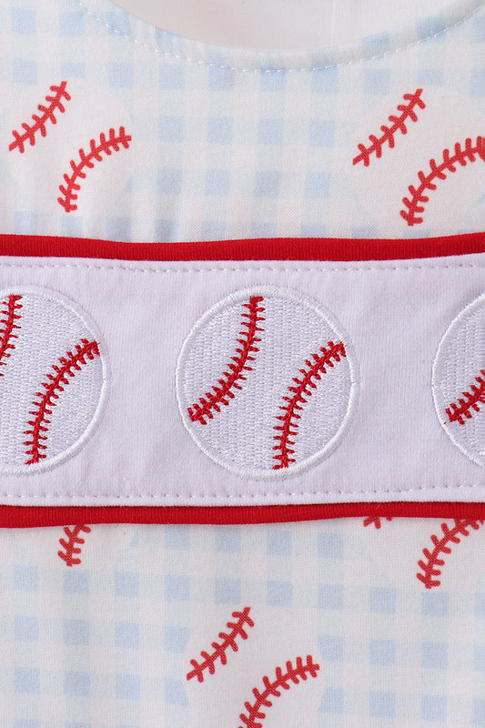 Baseball Appliqué Gingham Jon Jon