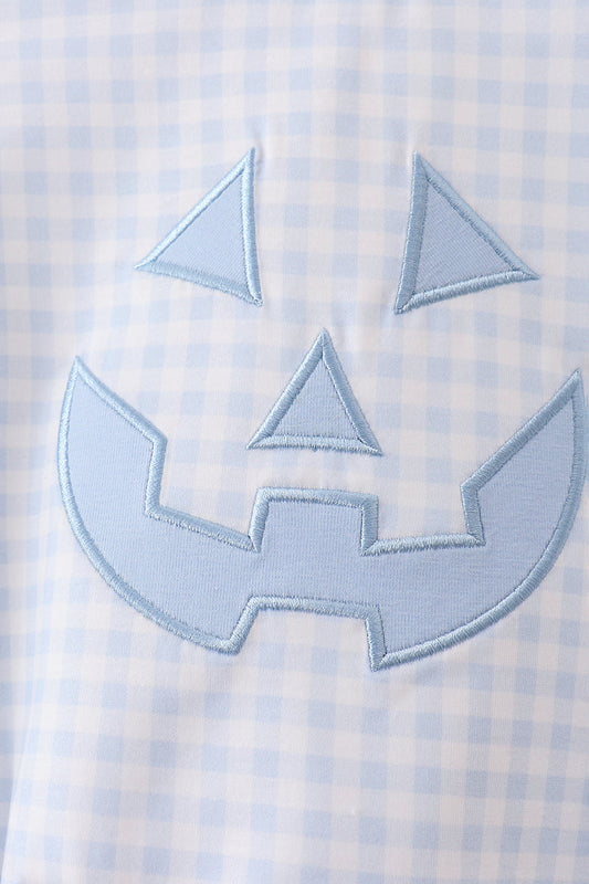 Blue Jack-O-Lantern Appliqué Bubble
