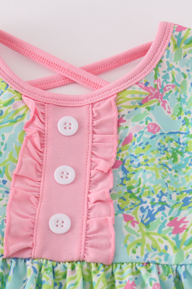 Pink and Green Ruffle Dress