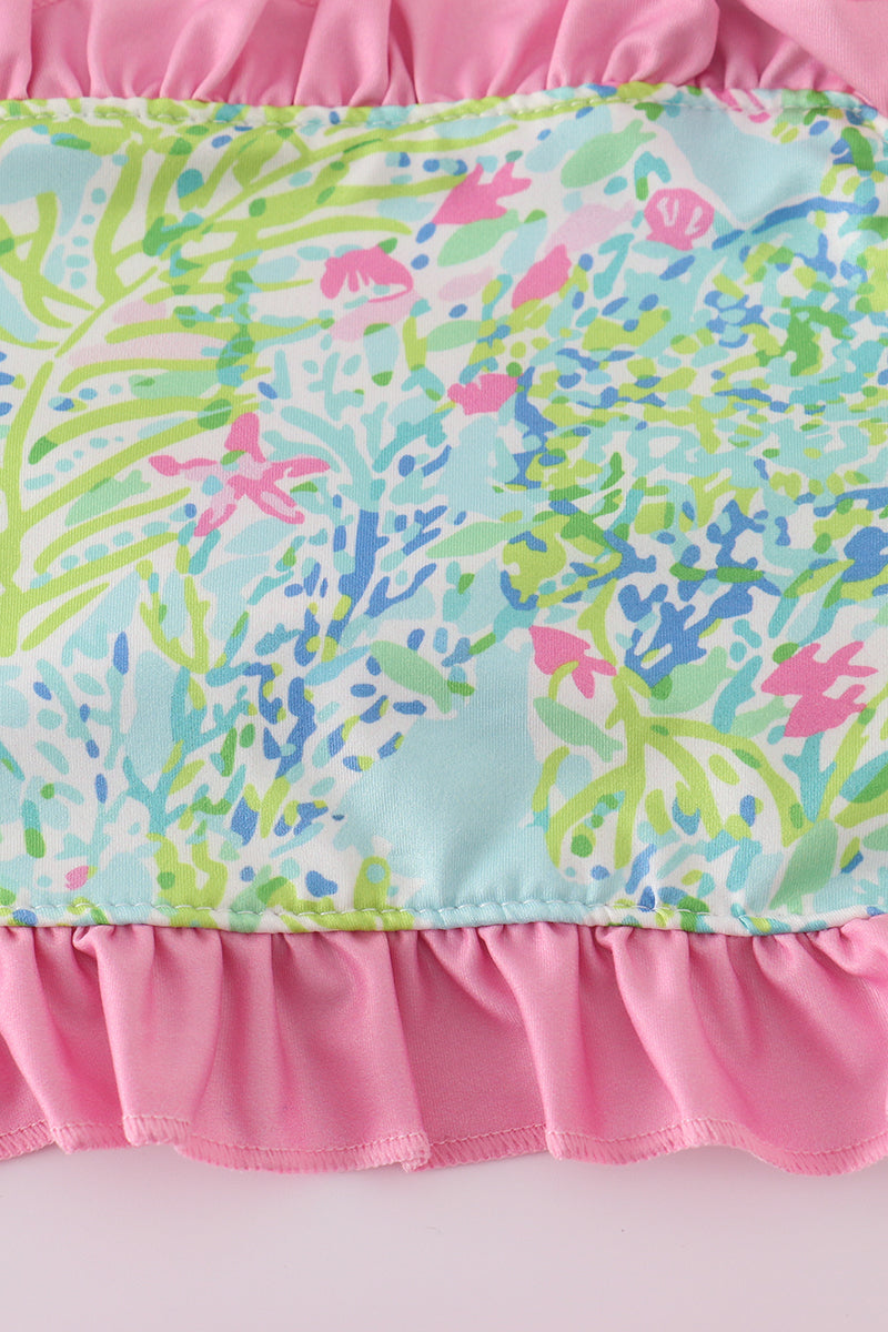 Tropical Ruffle Two-Piece Swimsuit