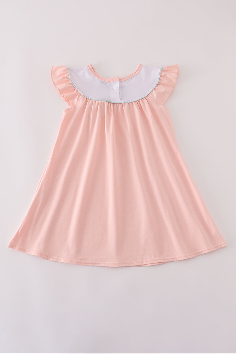 Pumpkin Patch Flutter Sleeve Dress – Soft Pink