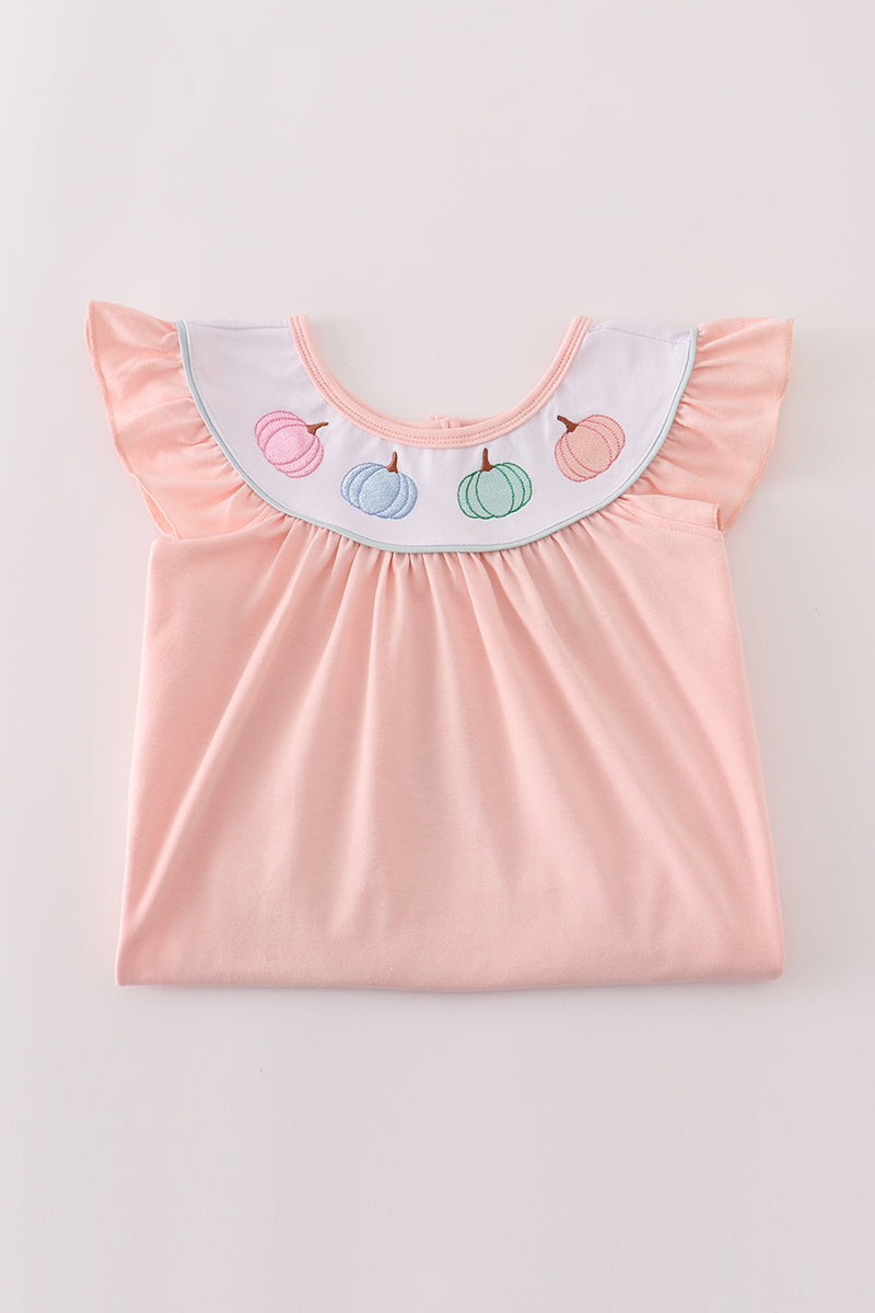 Pumpkin Patch Flutter Sleeve Dress – Soft Pink