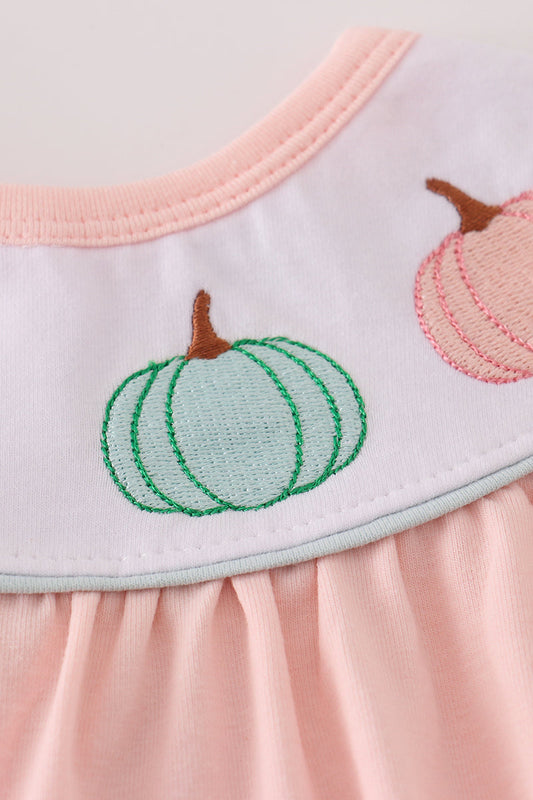 Pastel Pumpkin Flutter Sleeve Top & Bloomer Set – Baby Girl Fall Outfit