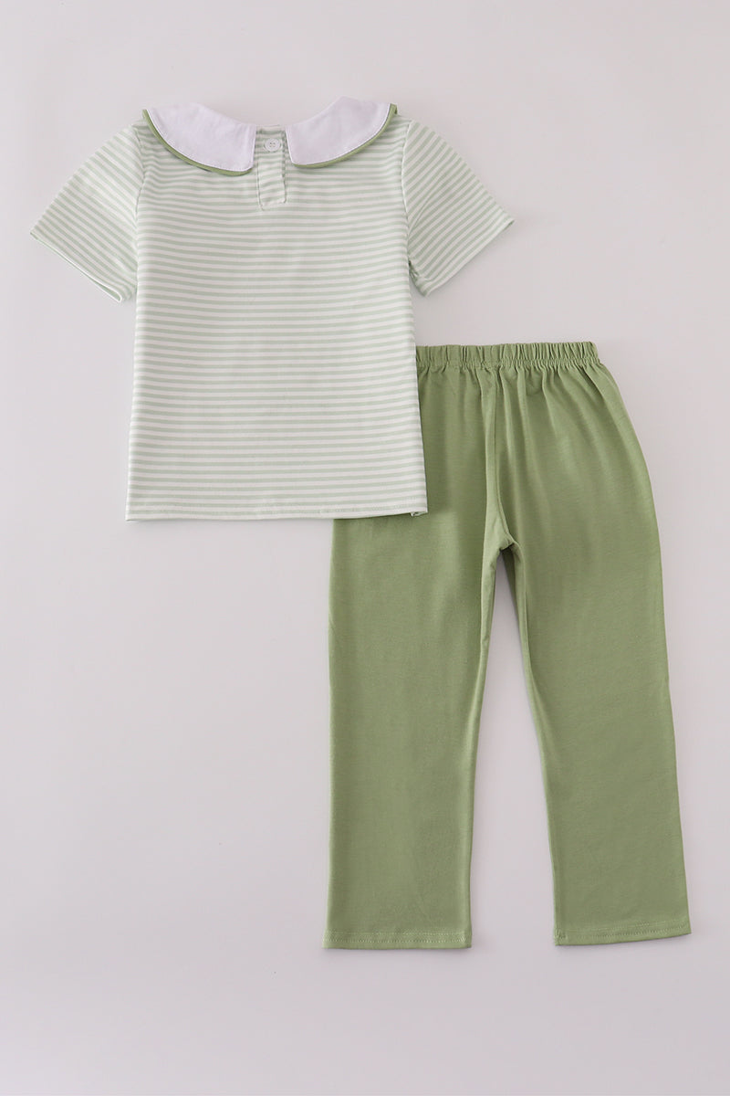 Boys Green Turkey Top & Pants Set