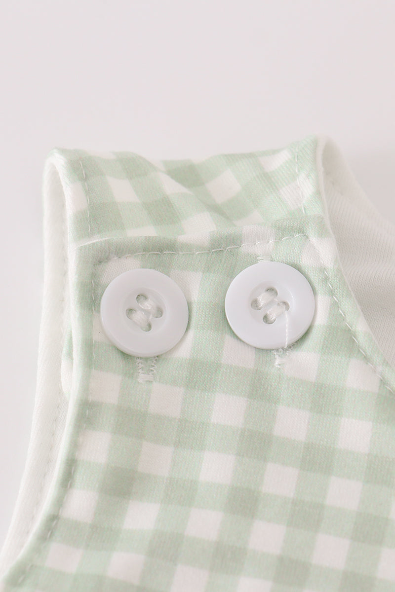 Baby Green Gingham Turkey Romper