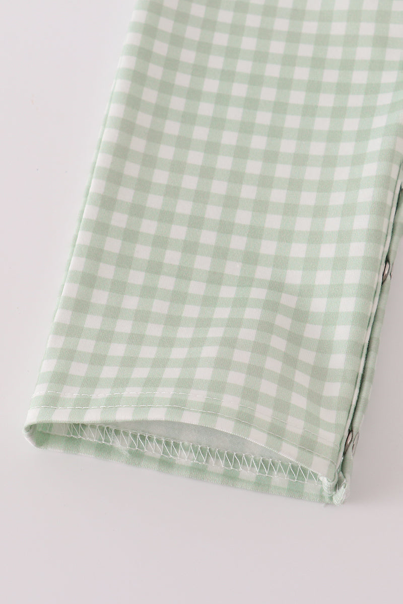 Baby Green Gingham Turkey Romper
