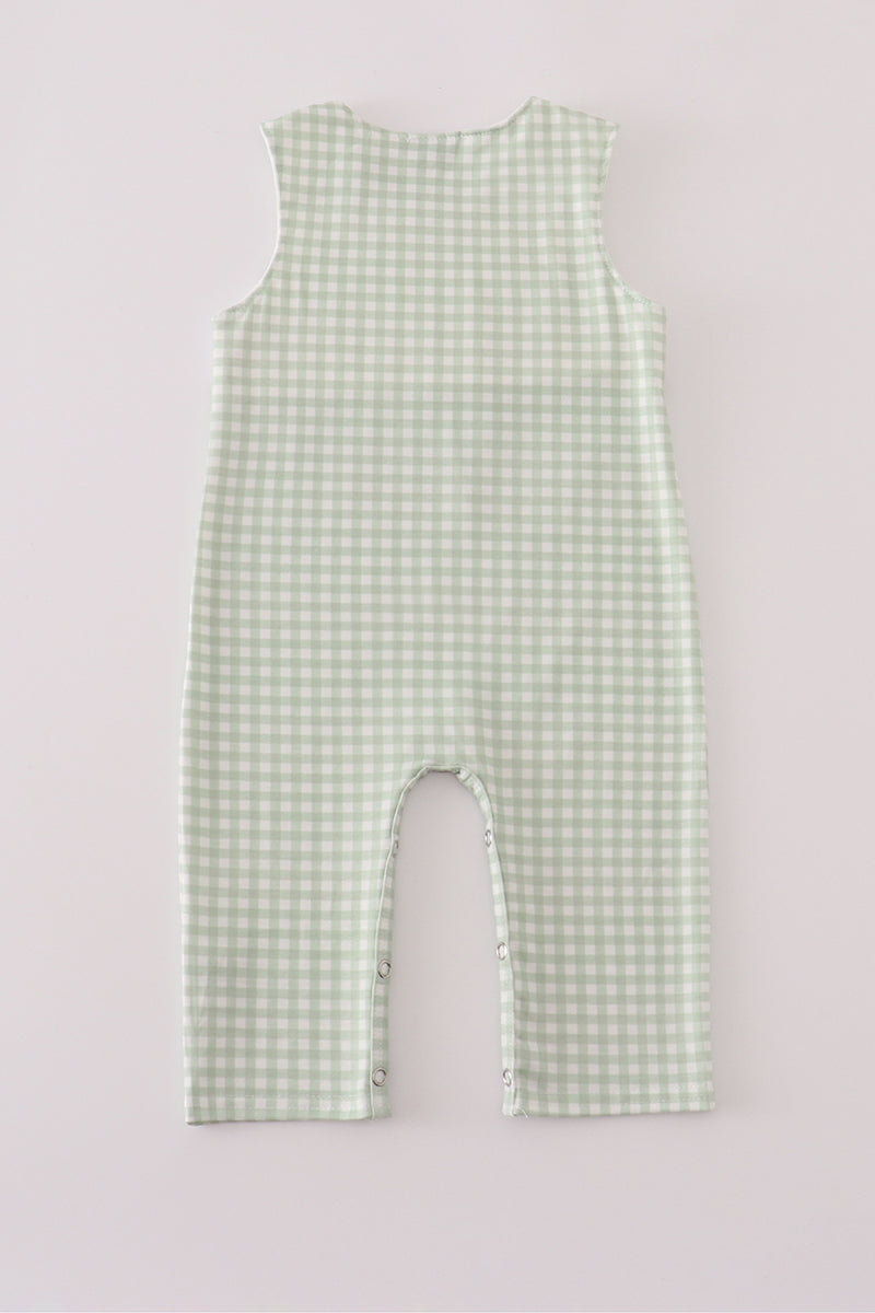 Baby Green Gingham Turkey Romper