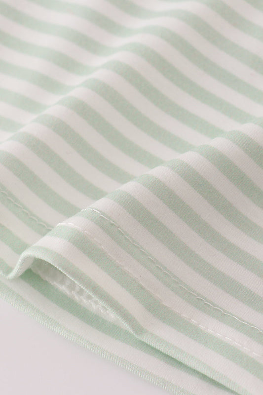 Kids Green Striped Turkey Long Sleeve Top