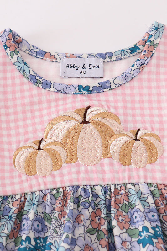 Pumpkin Patch Floral Baby Dress Set with Bloomers