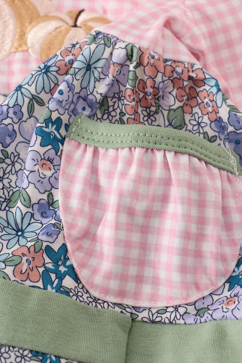 Pumpkin Patch Floral Baby Dress Set with Bloomers