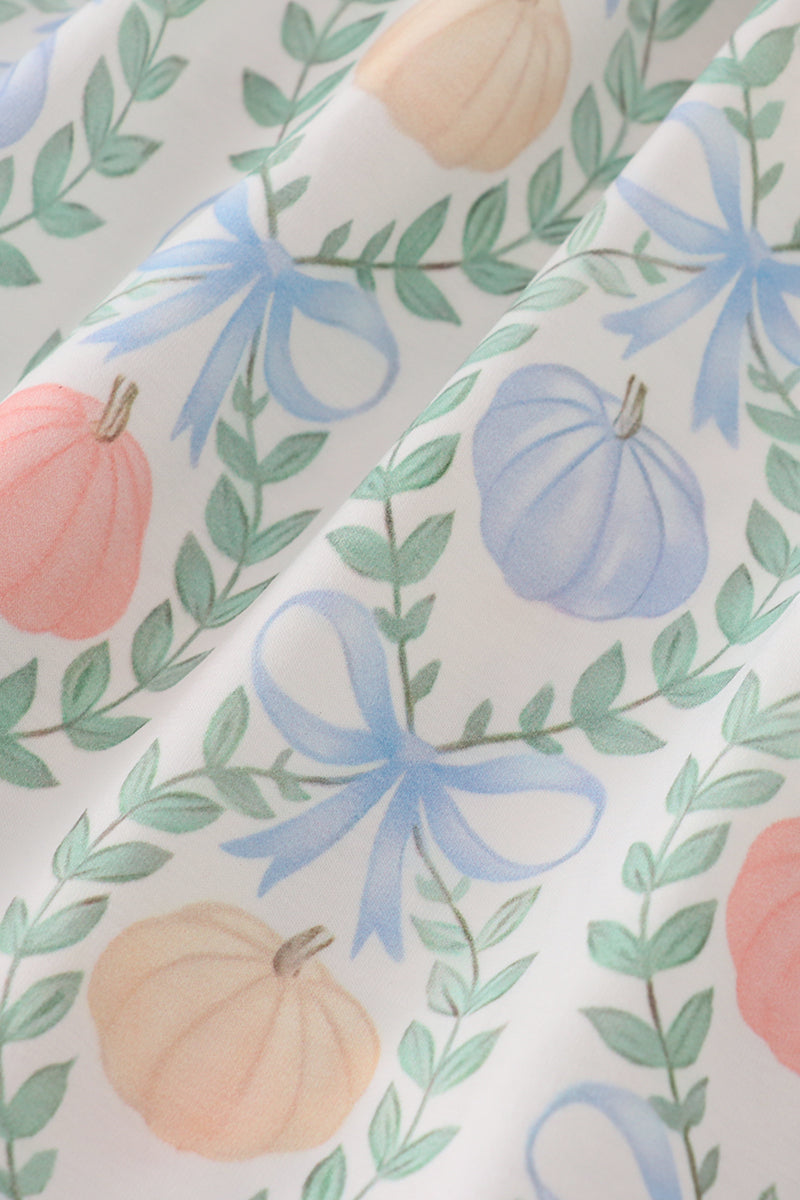 Pastel Pumpkin Smocked Flutter Sleeve Dress