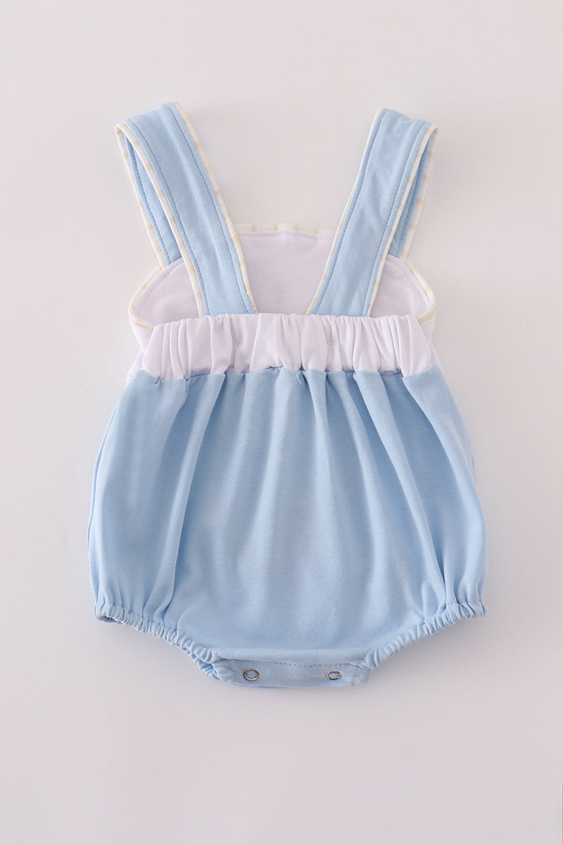 Classic Blue Pumpkin Bubble Romper