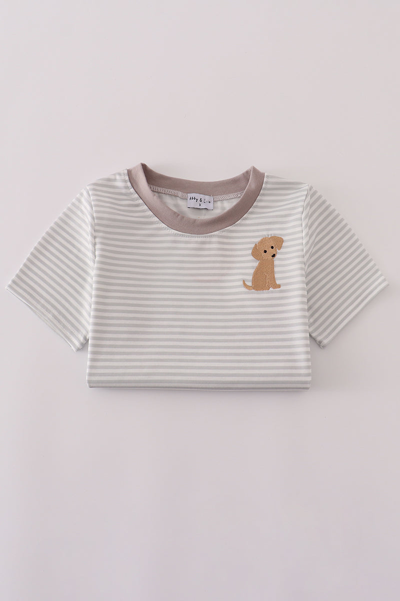 Striped Puppy Tee