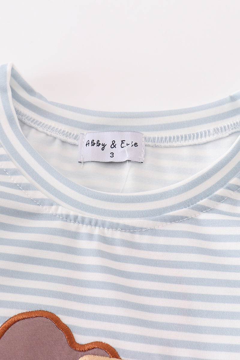 Dump Truck Long Sleeve Tee – Blue Stripe