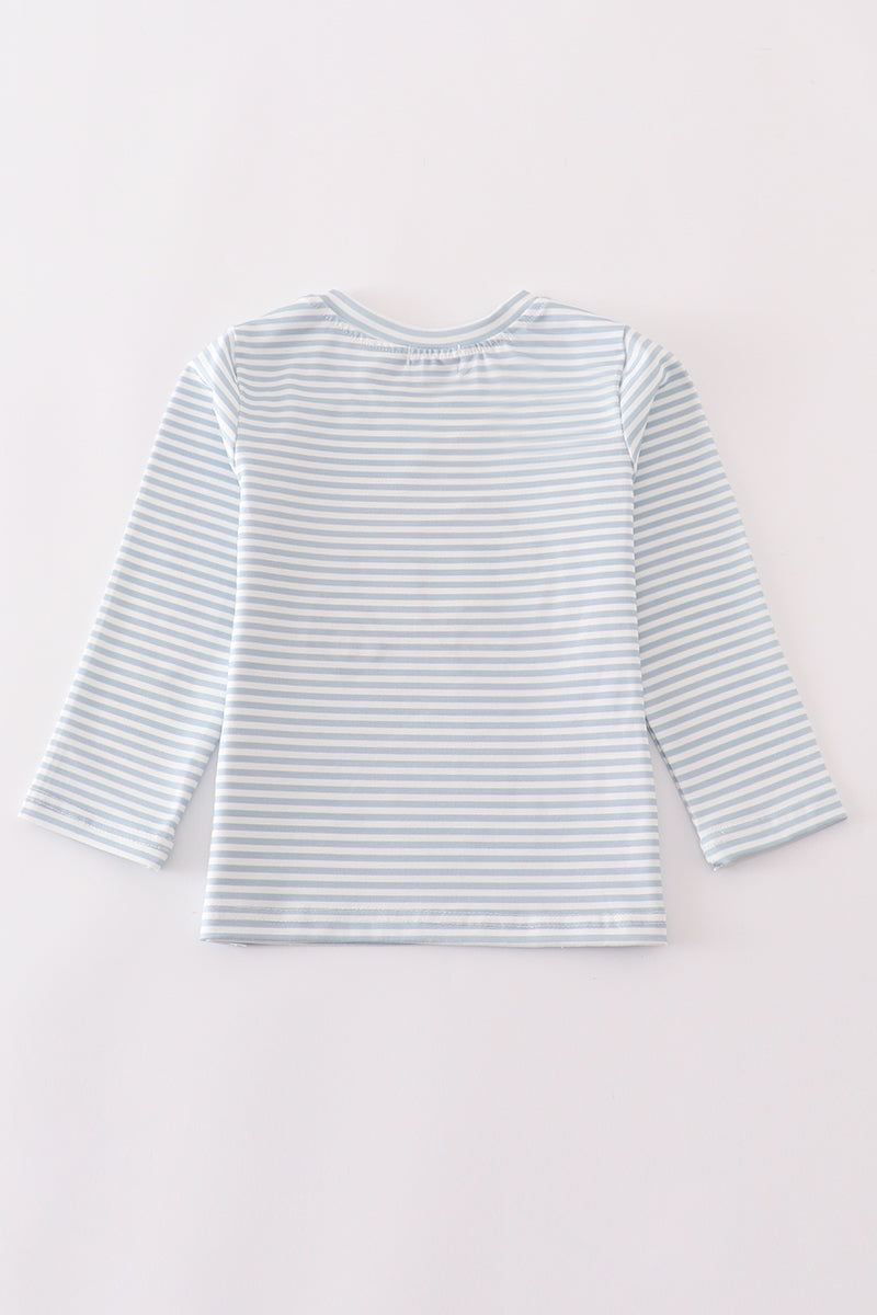 Dump Truck Long Sleeve Tee – Blue Stripe
