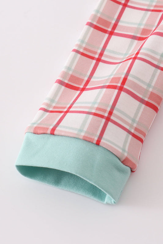 Farm Friends Smocked Plaid Romper