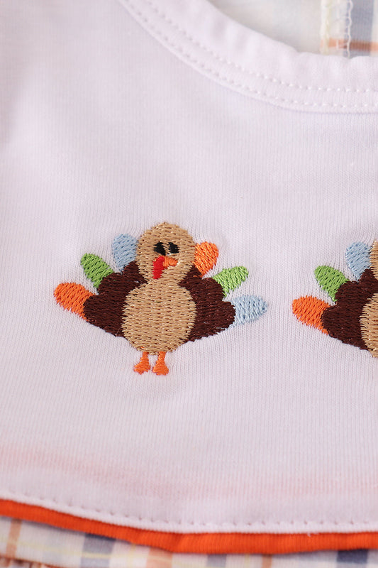 Baby Girl Turkey Embroidered Dress & Bloomer Set