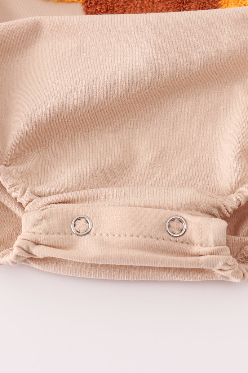 Baby Beige Turkey Bubble Romper