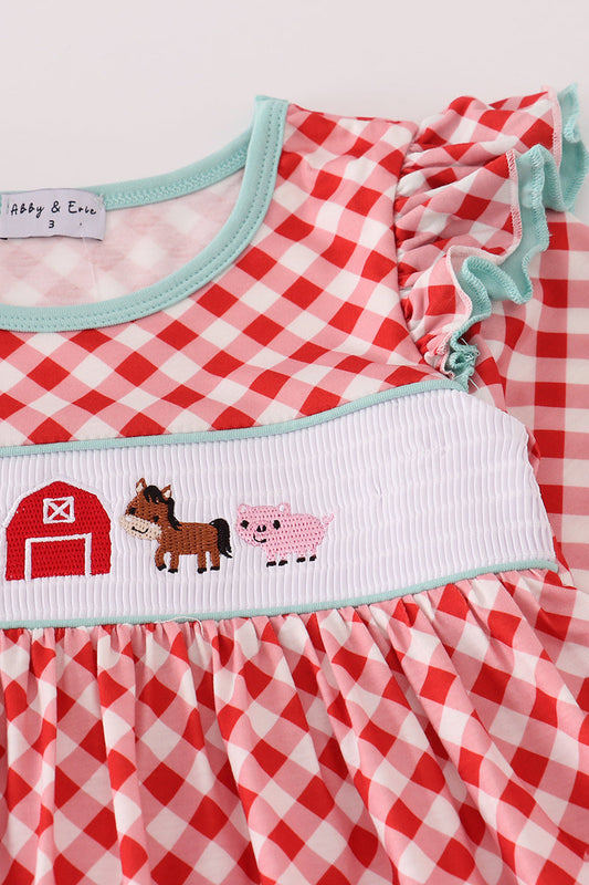 Farm Life Gingham Set - Barn, Horse, Pig