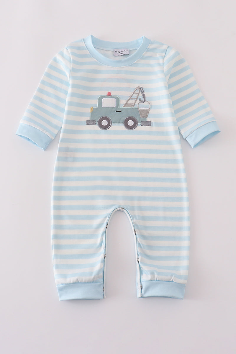 Striped Appliqué Crane Romper