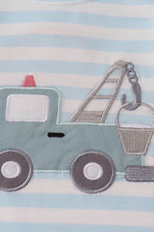 Striped Appliqué Crane Romper