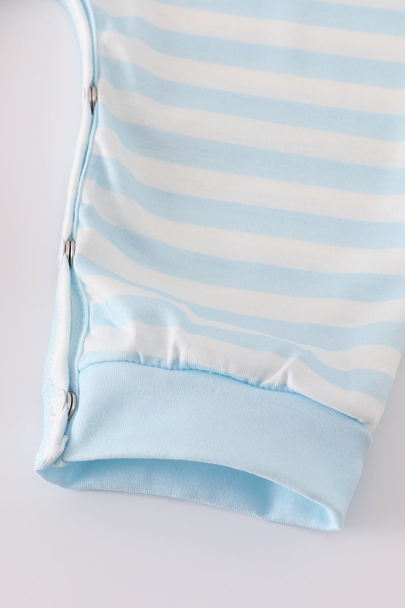 Striped Appliqué Crane Romper