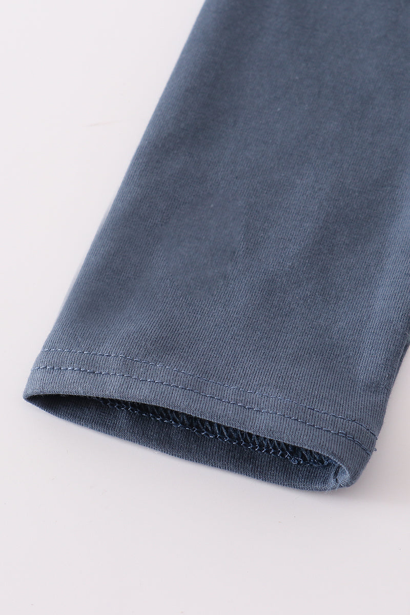 Navy Puppy Appliqué Top