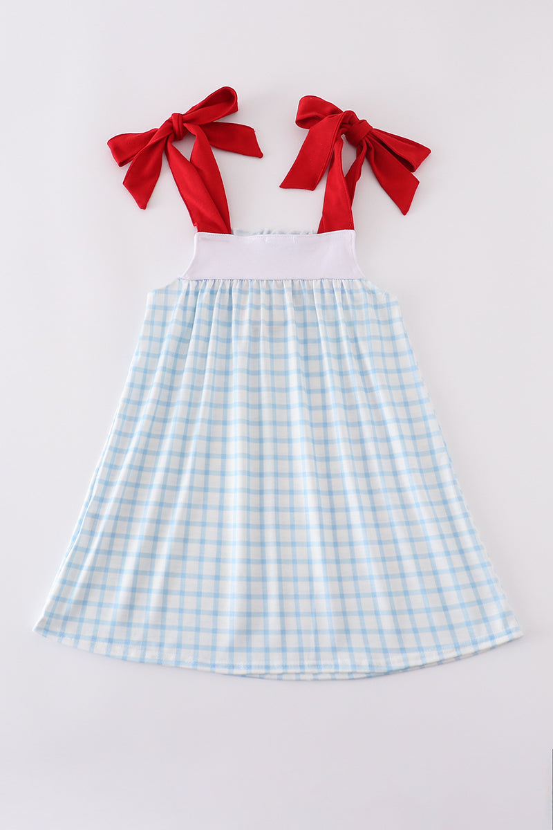 Plaid Flag Embroidered Deess