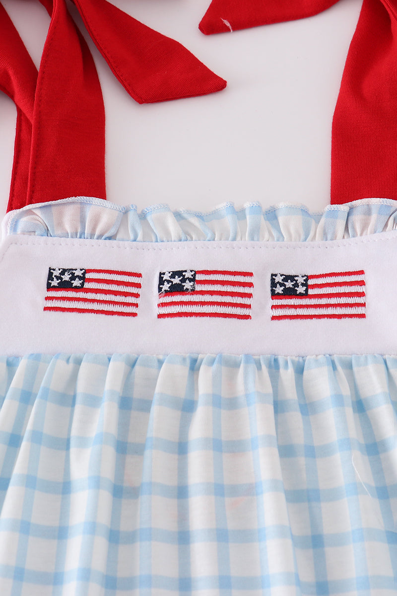 Plaid Flag Embroidered Deess
