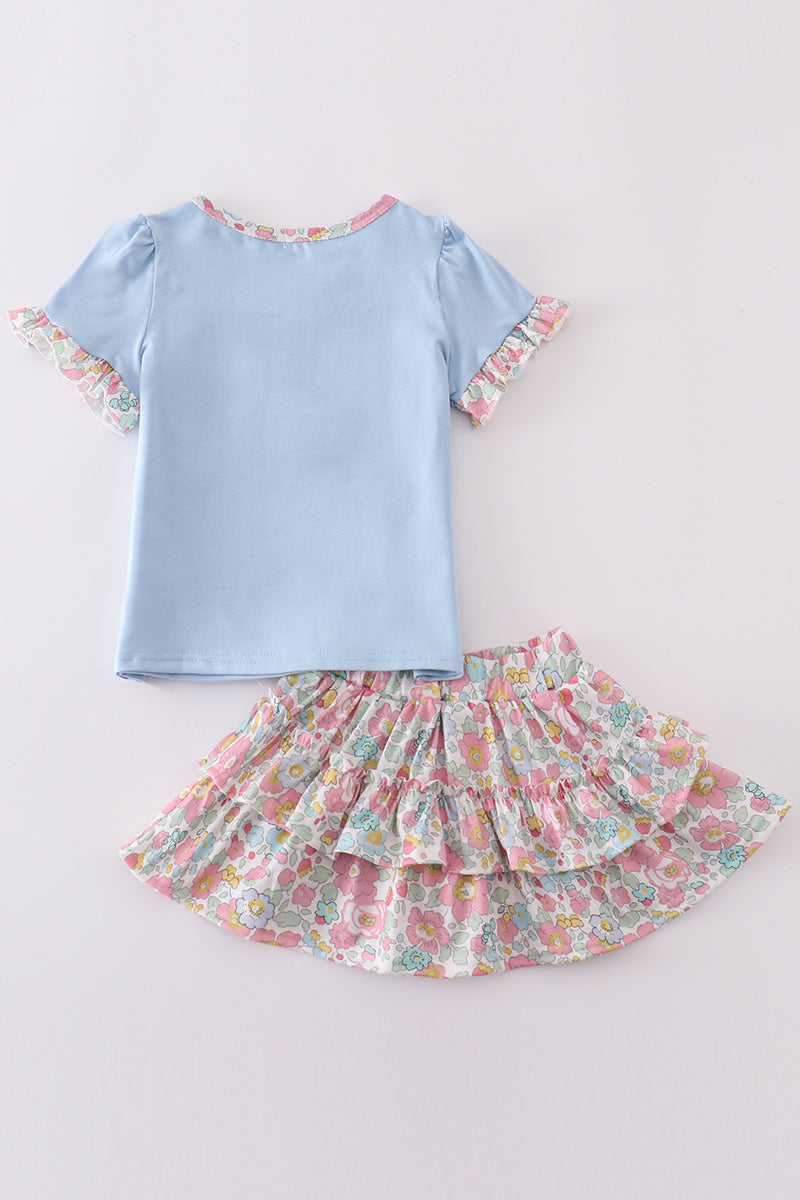 Floral Ruffle Skort Set