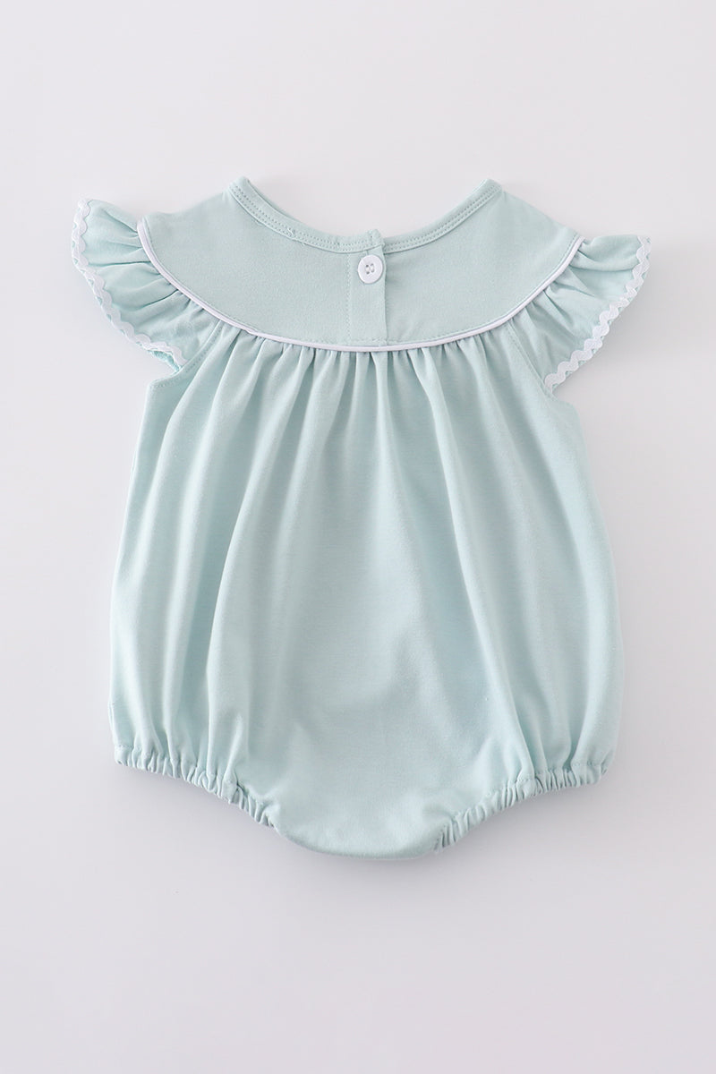 Cross Embroidered Ruffle Bubble