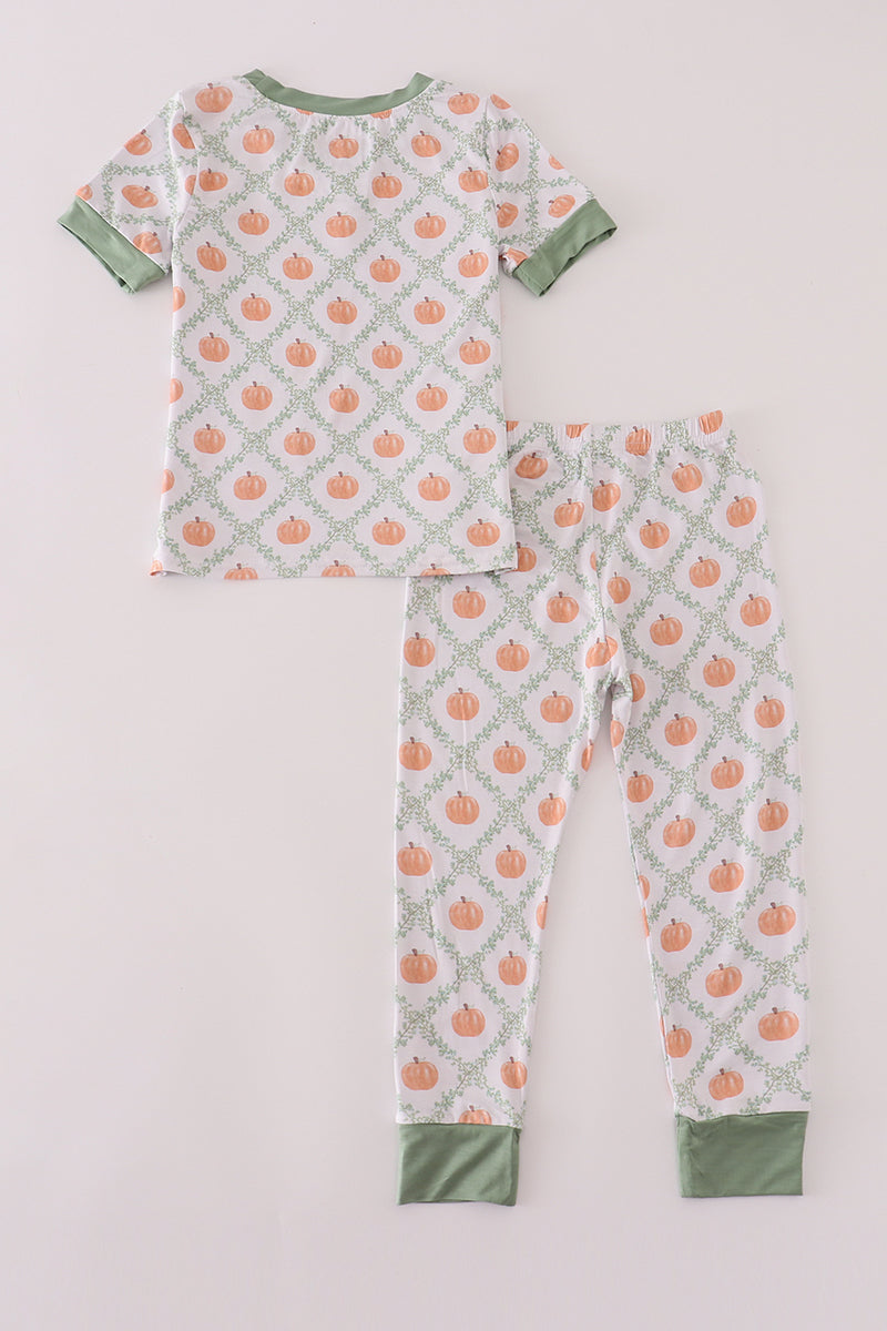 Green Pumpkin Bamboo Pajama Set