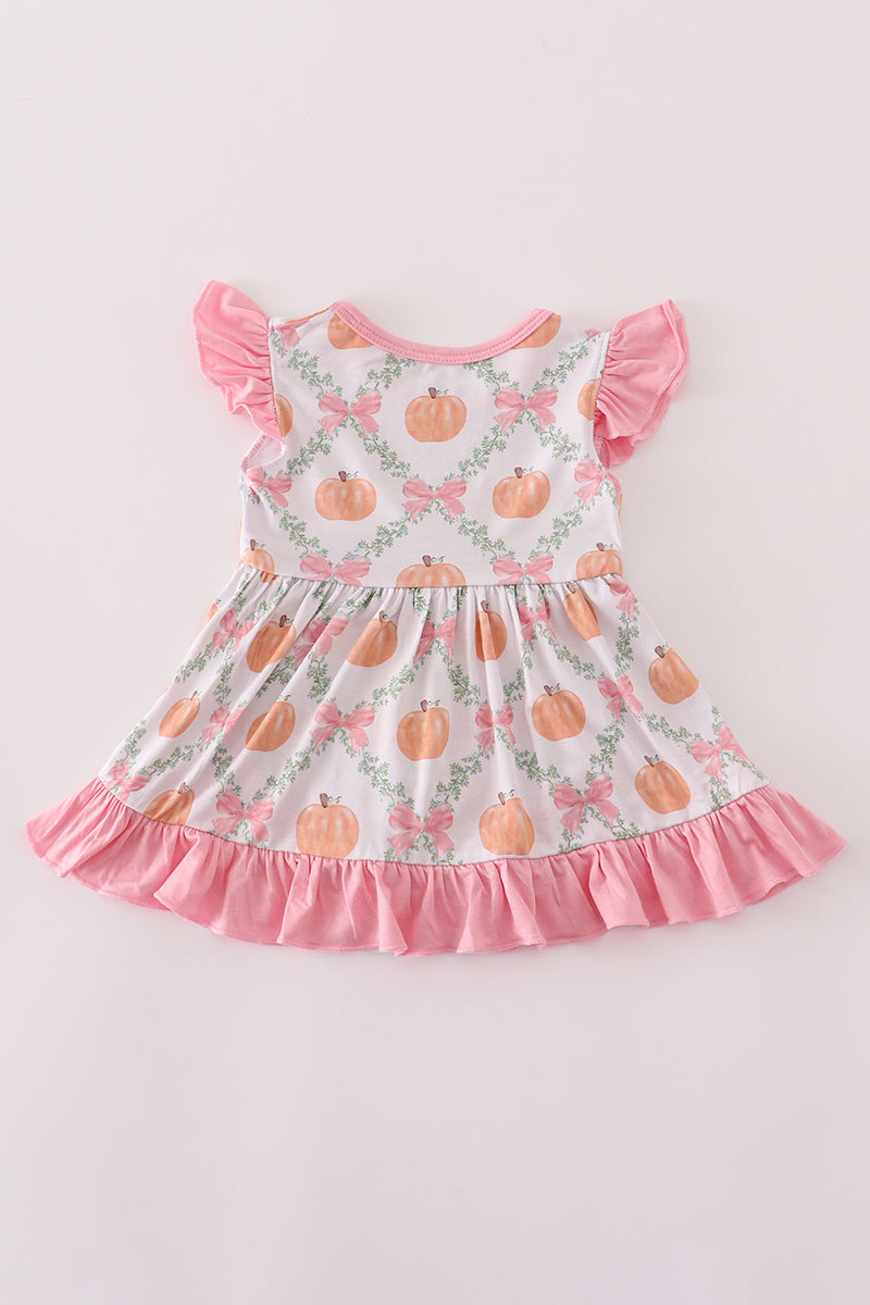 Bamboo Pumkin Ruffle Skirted Romper
