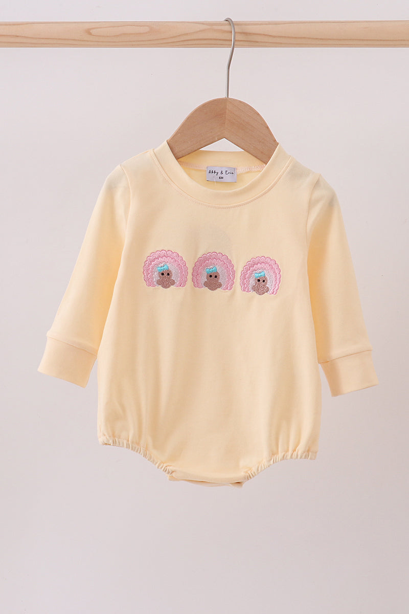 Yellow Long Sleeve Turkey Romper