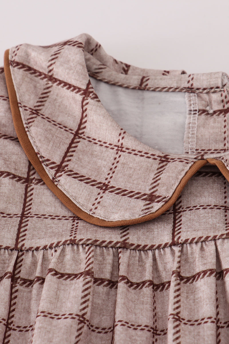 Peter Pan Collar Plaid Bloomer Set