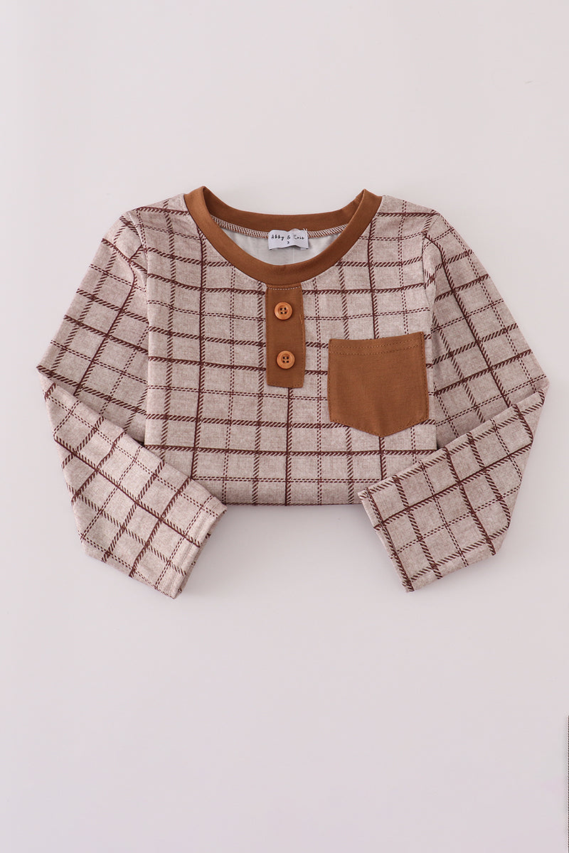 Pocket Plaid Top