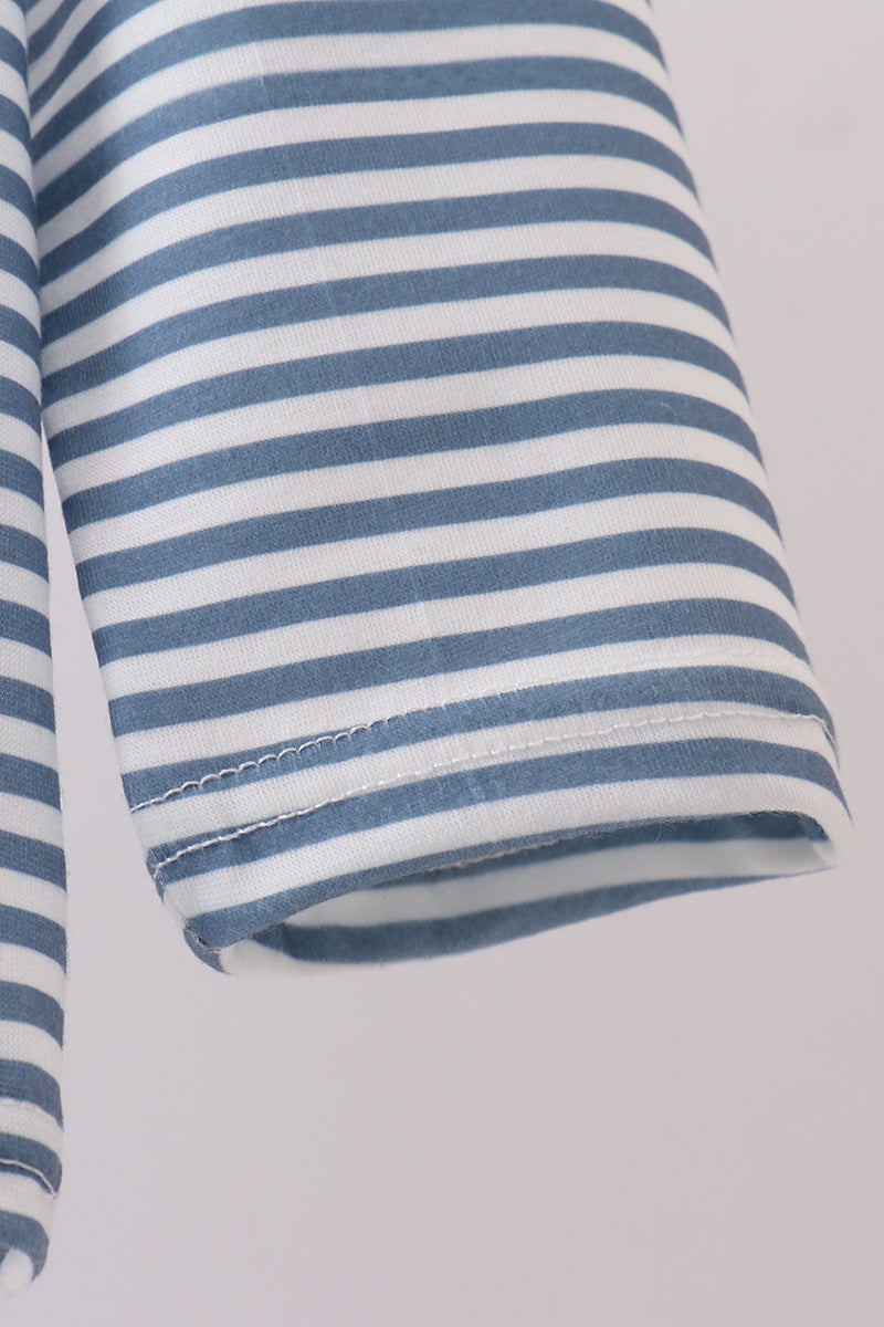Striped “Blessed” Long Sleeve Top