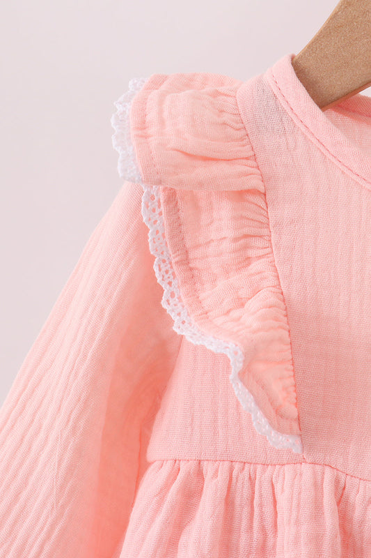 Ruffle Bubble Romper – Soft Pink