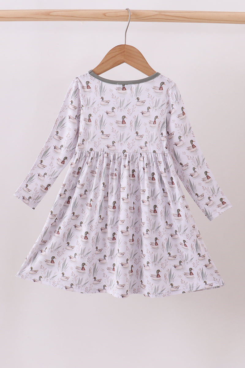 Little Duckie Long Sleeve Twirl Dress