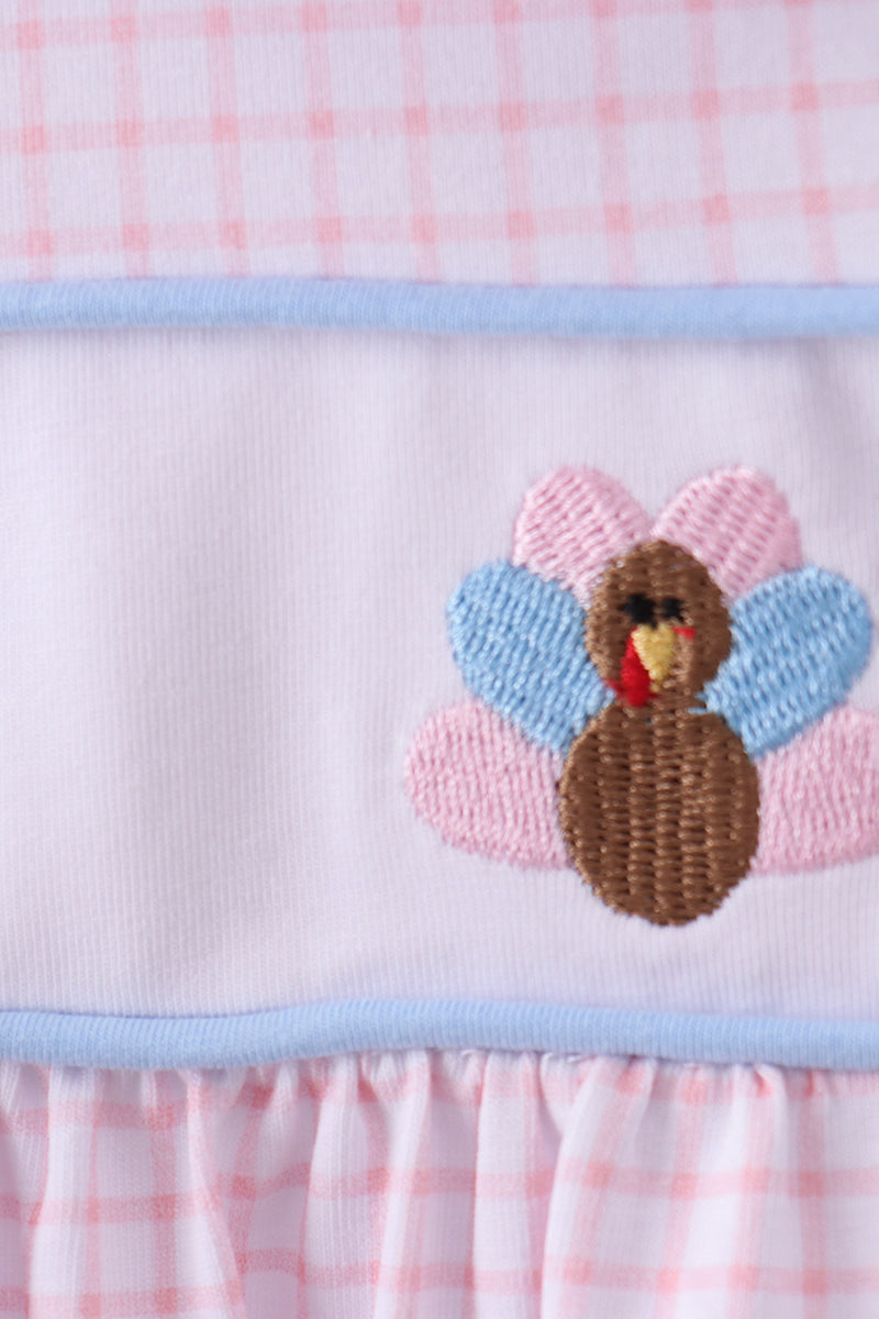 Pink Gingham Tunic & Mint Legging Set – Smocked Floral Detail
