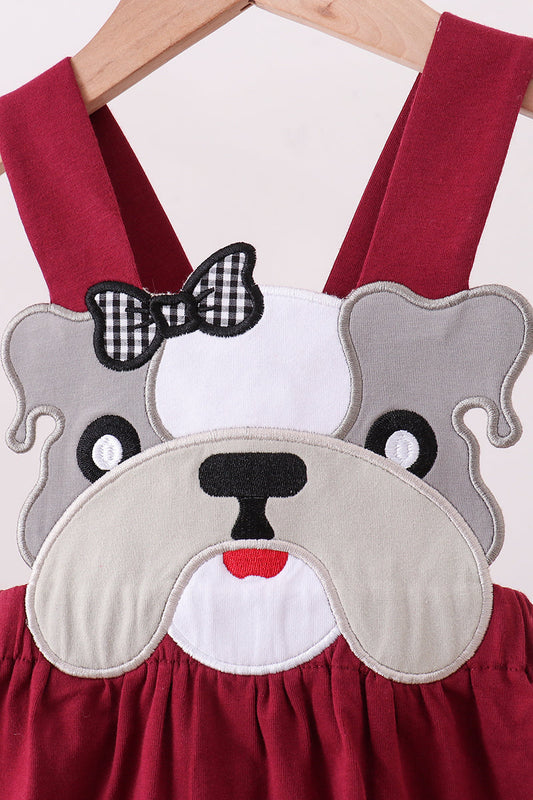 Bulldog Bow Appliqué Dress