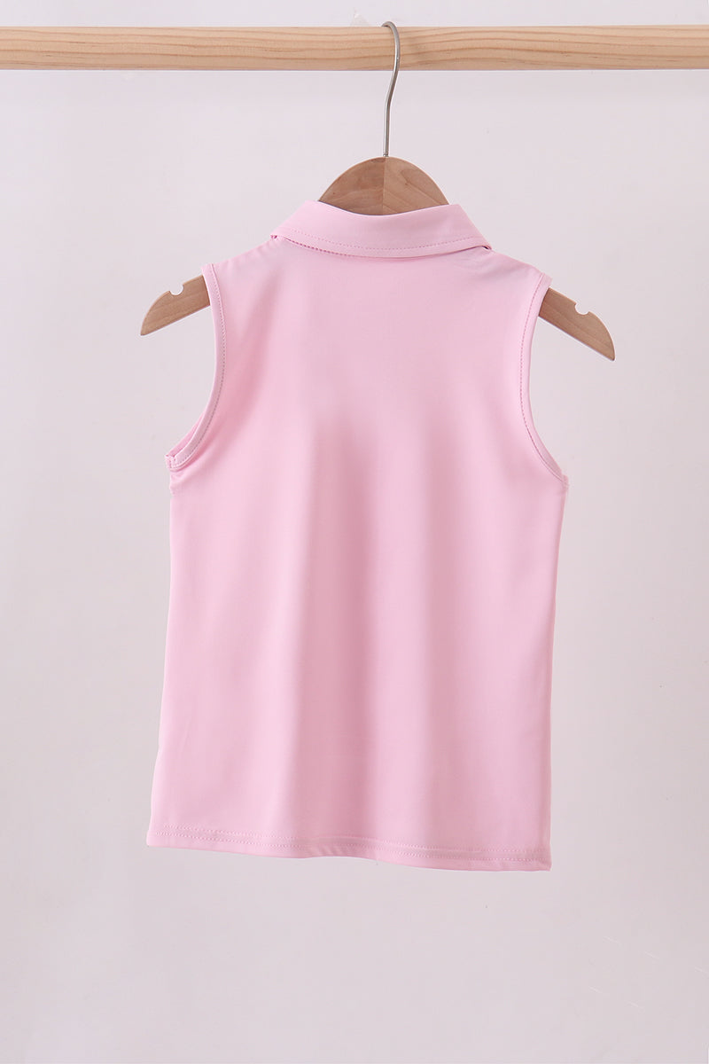 Pink Everyday Knit Collared Tank